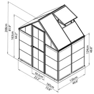 Palram Hybrid 6x4 Green Greenhouse Dimensions