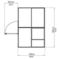 Palram Hybrid 6x4 Green Greenhouse Plan Dimensions