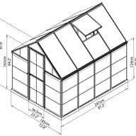Palram Hybrid 6x8 Greenhouse Plan Dimensions