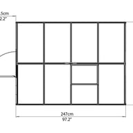 Palram Hybrid 6x8 Greenhouse Plan Dimensions