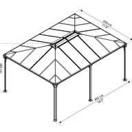 Palram - Canopia Martinique 5000 Rectangular Gazebo Dimensions