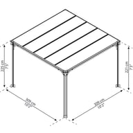 Palram - Canopia Milano 3000 Gazebo Dimensions