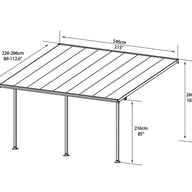 Palram - Canopia Feria 3x5.46m Canopy dimensions
