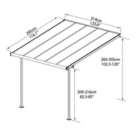 Palram - Canopia Sierra 3x3m Patio Cover Dimensions