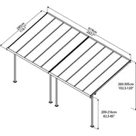 Palram - Canopia Sierra 3x6.1m Patio Cover Dimensions