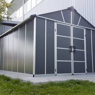 Palram Yukon 11x17 Plastic Shed in Grey
