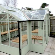 8x11 Swallow Mallard Summer Green Painted Wooden Greenhouse