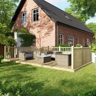 Power 10x20 Wooden Decking Kit with Three Handrails
