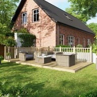Power 10x20 Wooden Decking Kit with Two Handrails