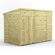 Power 10x6 Premium Pent Windowless Wooden Shed Double Doors