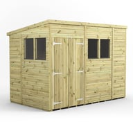 Power 10x6 Premium Pent Wooden Shed Optional Double Doors