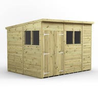 Power 10x8 Premium Pent Wooden Shed Optional Double Doors
