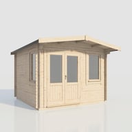 Power 12x12 Chalet Log Cabin 28mm Doors Left