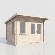 Power 12x12 Pent Log Cabin 28mm Door Right