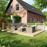 Power 12x16 Wooden Decking Kit with Two Handrails