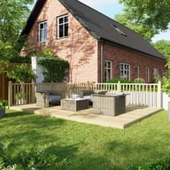 Power 12x18 Wooden Decking Kit with Two Handrails