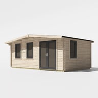 Power 12x20 Chalet Log Cabin Door Right