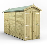 Power 12x4 Premium Apex Windowless Wooden Shed Double Doors