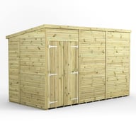 Power 12x6 Premium Pent Windowless Wooden Shed Double Doors