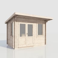 Power 12x8 Pent Log Cabin 28mm Door Left