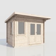 Power 12x8 Pent Log Cabin 28mm Door Right