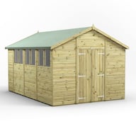 Power 14x10 Premium Apex Wooden Shed Optional Double Doors