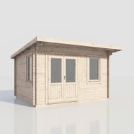 Power 14x12 Pent Log Cabin 28mm Door Left