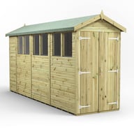 Power 14x4 Premium Apex Wooden Shed Optional Double Doors