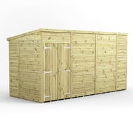 Power 14x6 Premium Pent Windowless Wooden Shed Double Doors