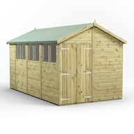 Power 14x8 Premium Apex Wooden Shed Optional Double Doors