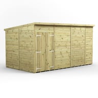 Power 14x8 Premium Pent Windowless Wooden Shed Double Doors