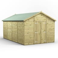 Power 16x10 Premium Apex Windowless Wooden Shed Double Doors