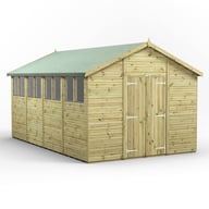 Power 16x10 Premium Apex Wooden Shed Optional Double Doors