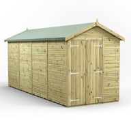 Power 16x6 Premium Apex Windowless Wooden Shed Double Doors