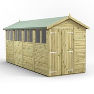 Power 16x6 Premium Apex Wooden Shed Optional Double Doors