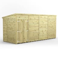 Power 16x6 Premium Pent Windowless Wooden Shed Double Doors