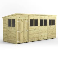 Power 16x6 Premium Pent Wooden Shed Optional Double Doors