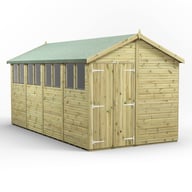 Power 16x8 Premium Apex Wooden Shed Optional Double Doors