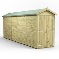 Power 18x4 Premium Apex Windowless Wooden Shed Double Doors
