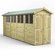 Power 18x4 Premium Apex Wooden Shed Optional Double Doors
