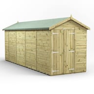 Power 18x6 Premium Apex Windowless Wooden Shed Double Doors