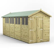 Power 18x6 Premium Apex Wooden Shed Optional Double Doors