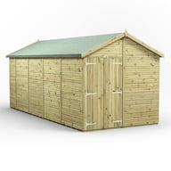 Power 18x8 Premium Apex Windowless Wooden Shed Double Doors