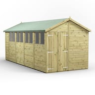 Power 18x8 Premium Apex Wooden Shed Optional Double Doors