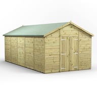 Power 20x10 Premium Apex Windowless Wooden Shed Double Doors