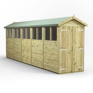 Power 20x4 Premium Apex Wooden Shed Optional Double Doors