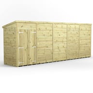 Power 20x4 Premium Pent Windowless Wooden Shed Double Doors