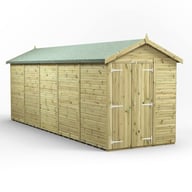 Power 20x6 Premium Apex Windowless Wooden Shed Double Doors