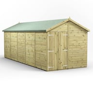 Power 20x8 Premium Apex Windowless Wooden Shed Double Doors