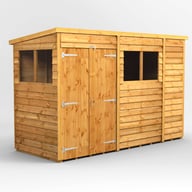 Power 10x4 Overlap Pent Wooden Shed Double Door